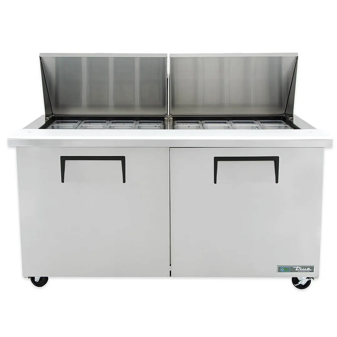 True TSSU-60-24M-B-ST-HC 60" Mega Top Sandwich/Salad Prep Table w/ 2 Doors, 24 Pans