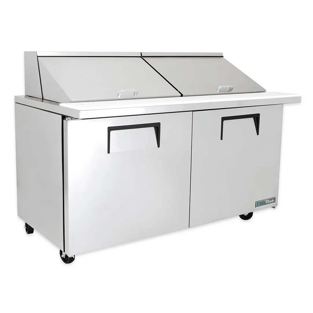 True TSSU-60-24M-B-ST-HC 60" Mega Top Sandwich/Salad Prep Table w/ 2 Doors, 24 Pans