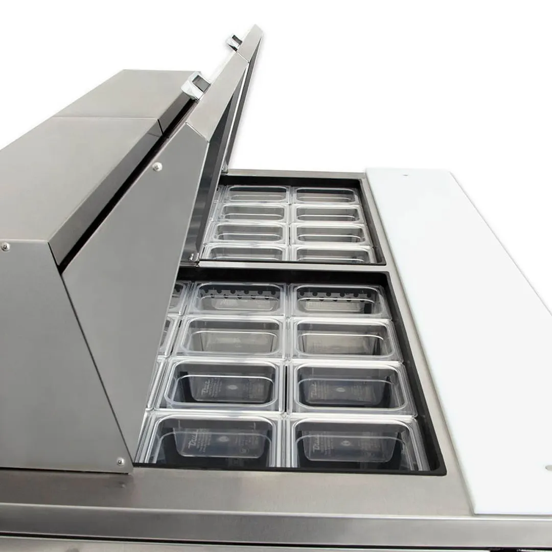 True TSSU-60-24M-B-ST-HC 60" Mega Top Sandwich/Salad Prep Table w/ 2 Doors, 24 Pans