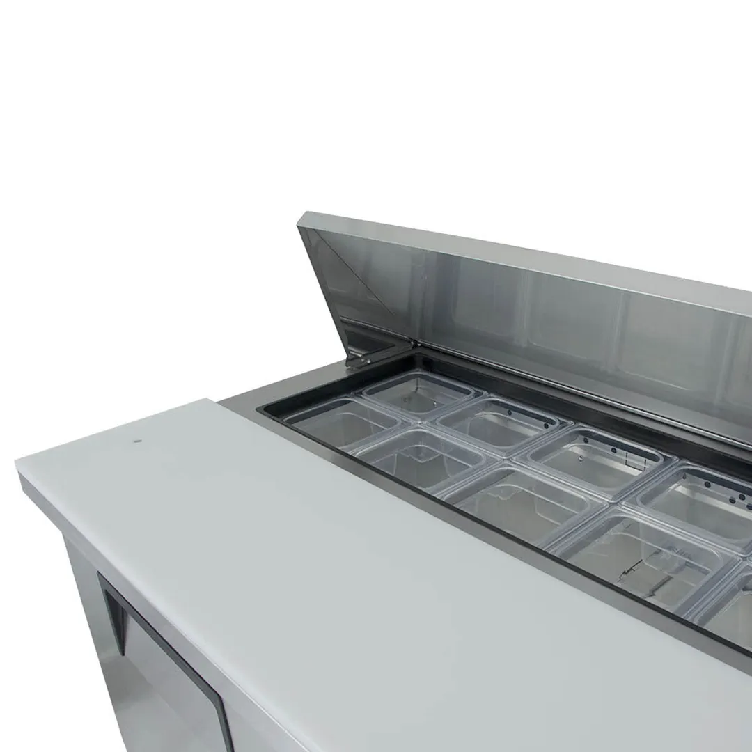 True TSSU-72-18-HC 72" Three Section Sandwich / Salad Prep Table w/ 3 Doors, 18 Pans
