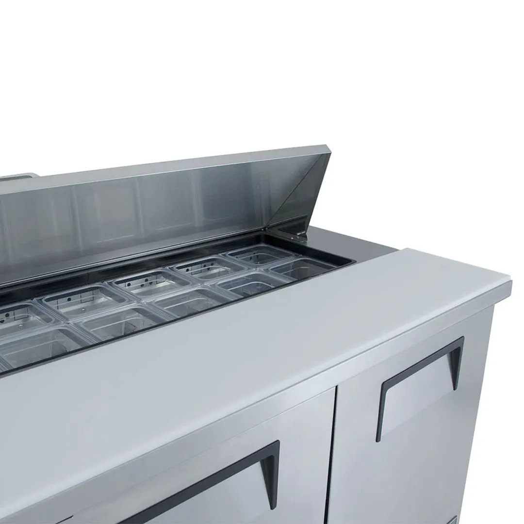 True TSSU-72-18-HC 72" Three Section Sandwich / Salad Prep Table w/ 3 Doors, 18 Pans