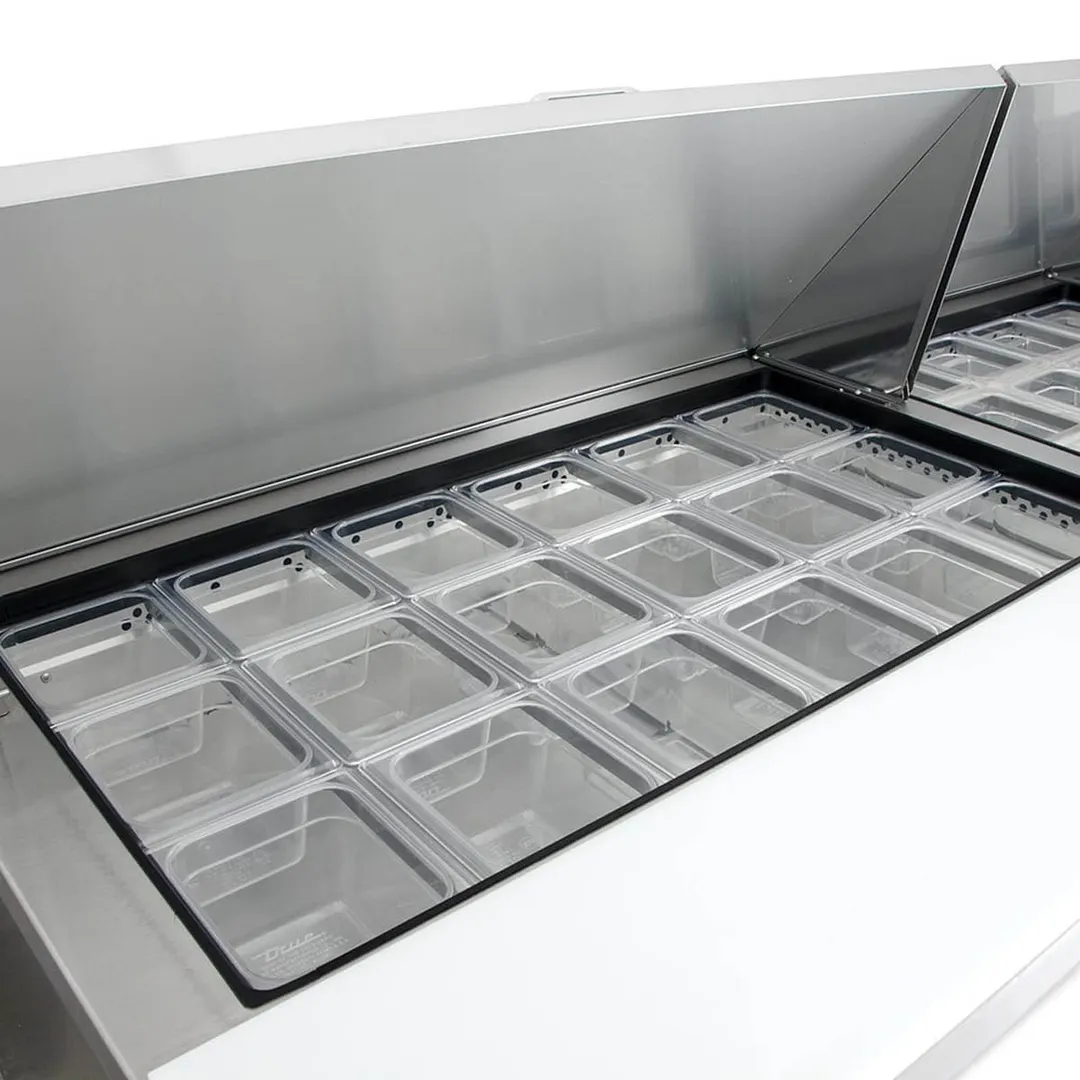 True TSSU-72-30M-B-ST-HC 72" Mega Top Sandwich/Salad Prep Table w/ 3 Doors, 30 Pans