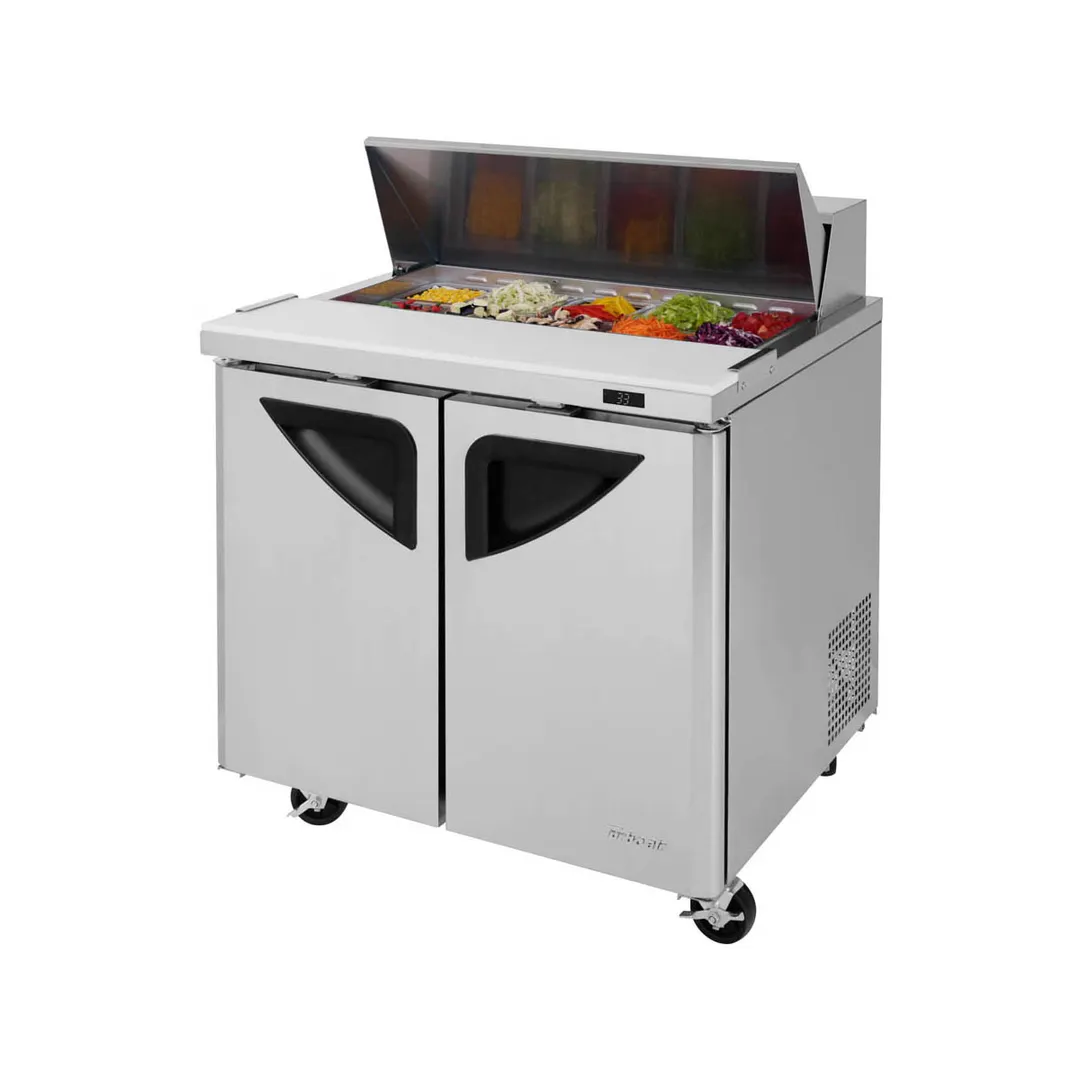 Turbo Air TST-36SD-N6 36" Two Section Sandwich / Salad Prep Table w/ 2 Doors, 10 Pans