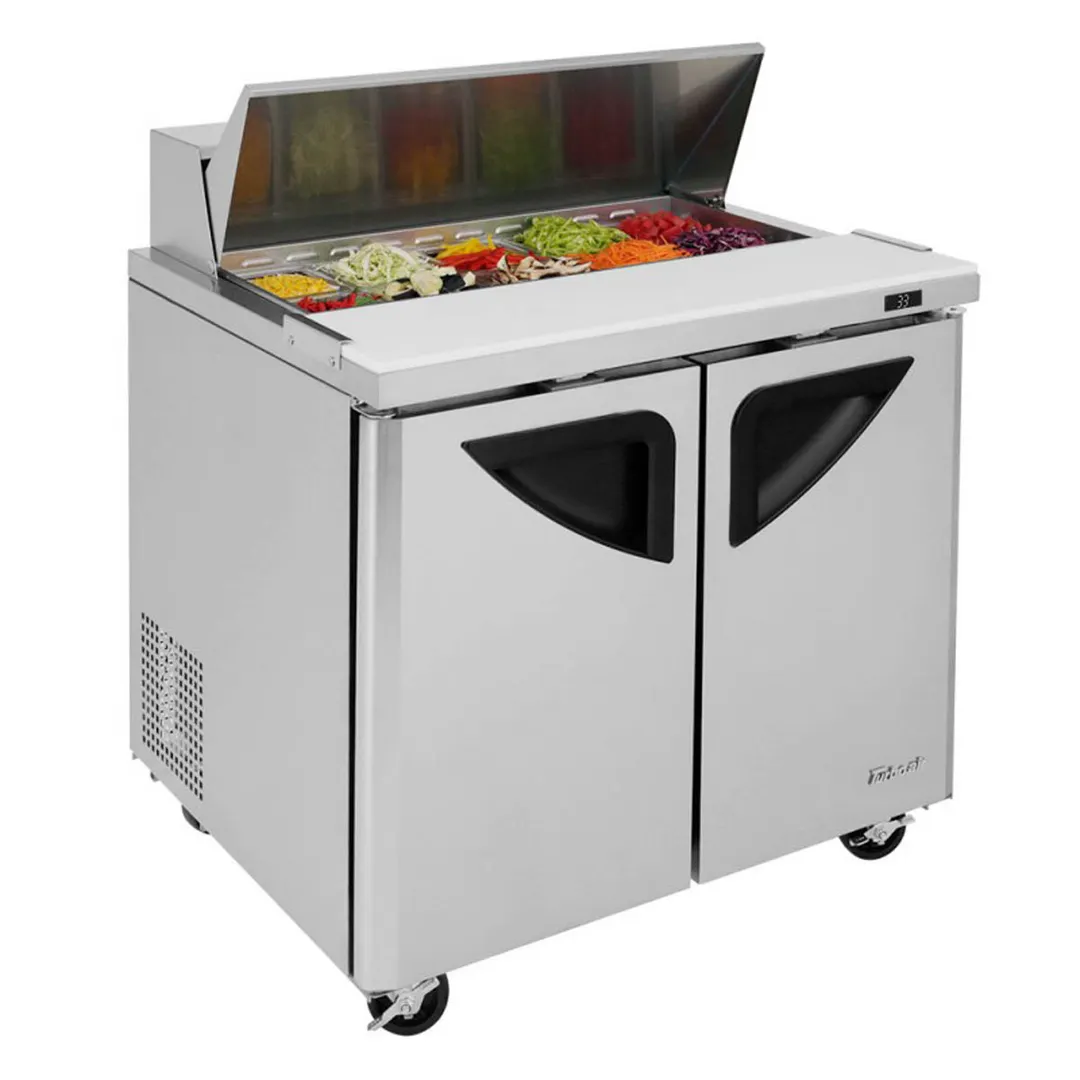 Turbo Air TST-36SD-N6 36" Two Section Sandwich / Salad Prep Table w/ 2 Doors, 10 Pans