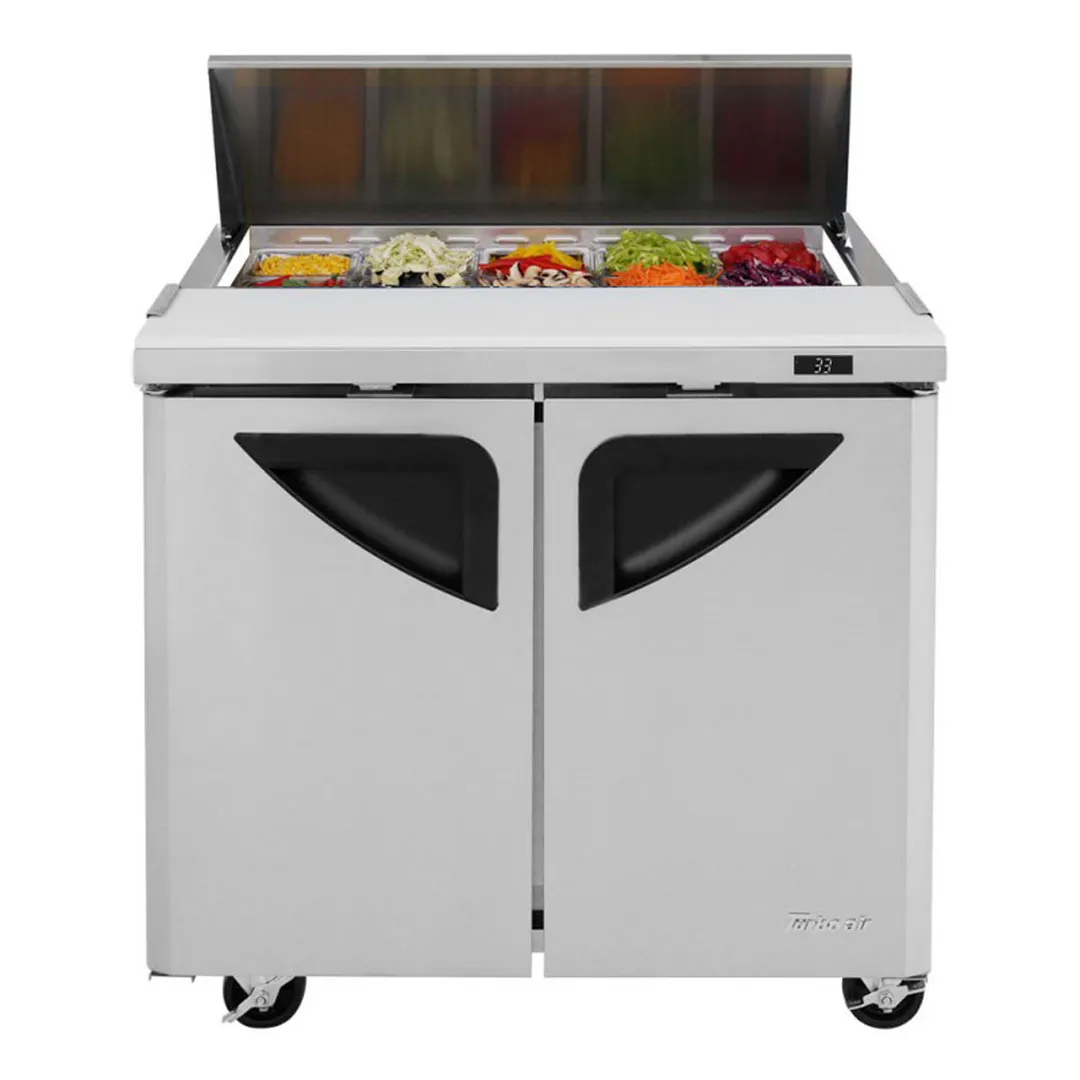 Turbo Air TST-36SD-N6 36" Two Section Sandwich / Salad Prep Table w/ 2 Doors, 10 Pans