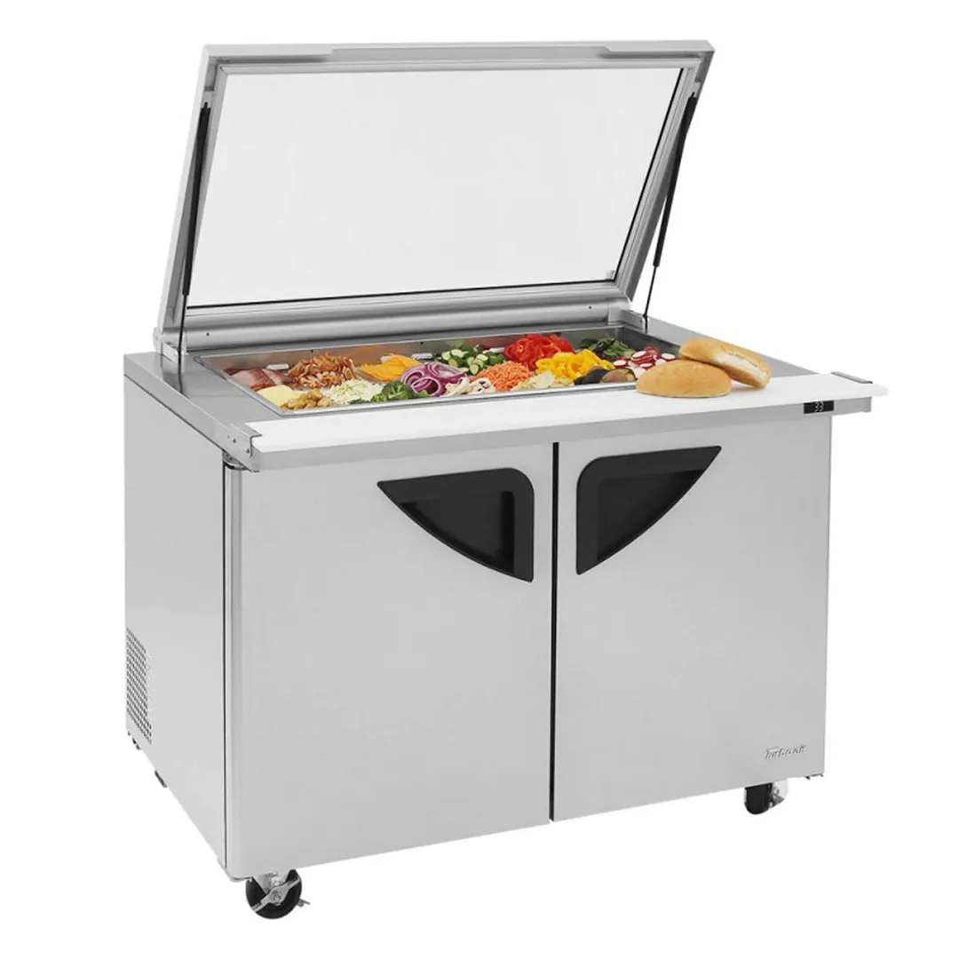 Turbo Air TST-48SD-18-N-GL 48" Mega Top Sandwich/Salad Prep Table w/ 2 Doors, 18 Pans