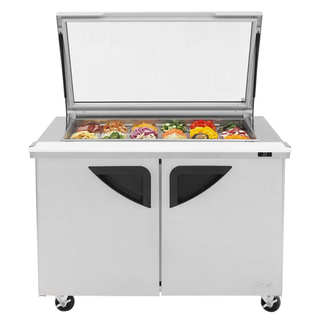 Turbo Air TST-48SD-18-N-GL 48" Mega Top Sandwich/Salad Prep Table w/ 2 Doors, 18 Pans