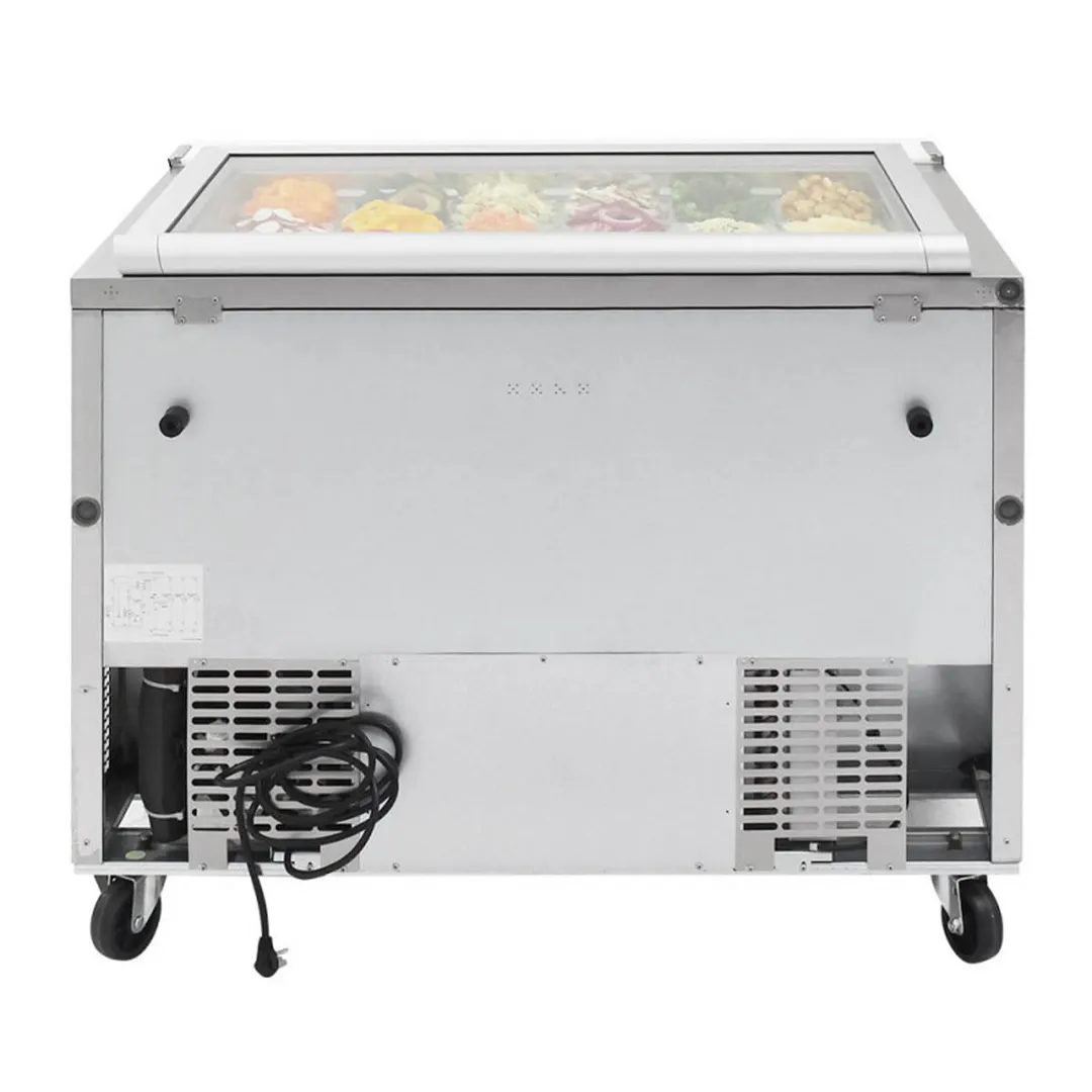 Turbo Air TST-48SD-18-N-GL 48" Mega Top Sandwich/Salad Prep Table w/ 2 Doors, 18 Pans