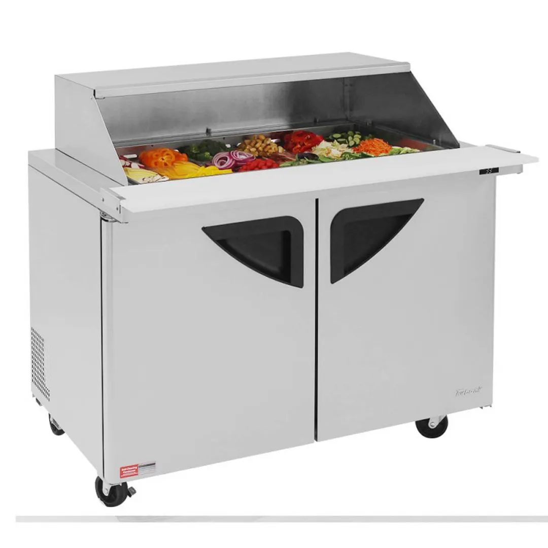 Turbo Air TST-48SD-18-N-SL 48" Mega Top Sandwich/Salad Prep Table w/ 2 Doors, 18 Pans
