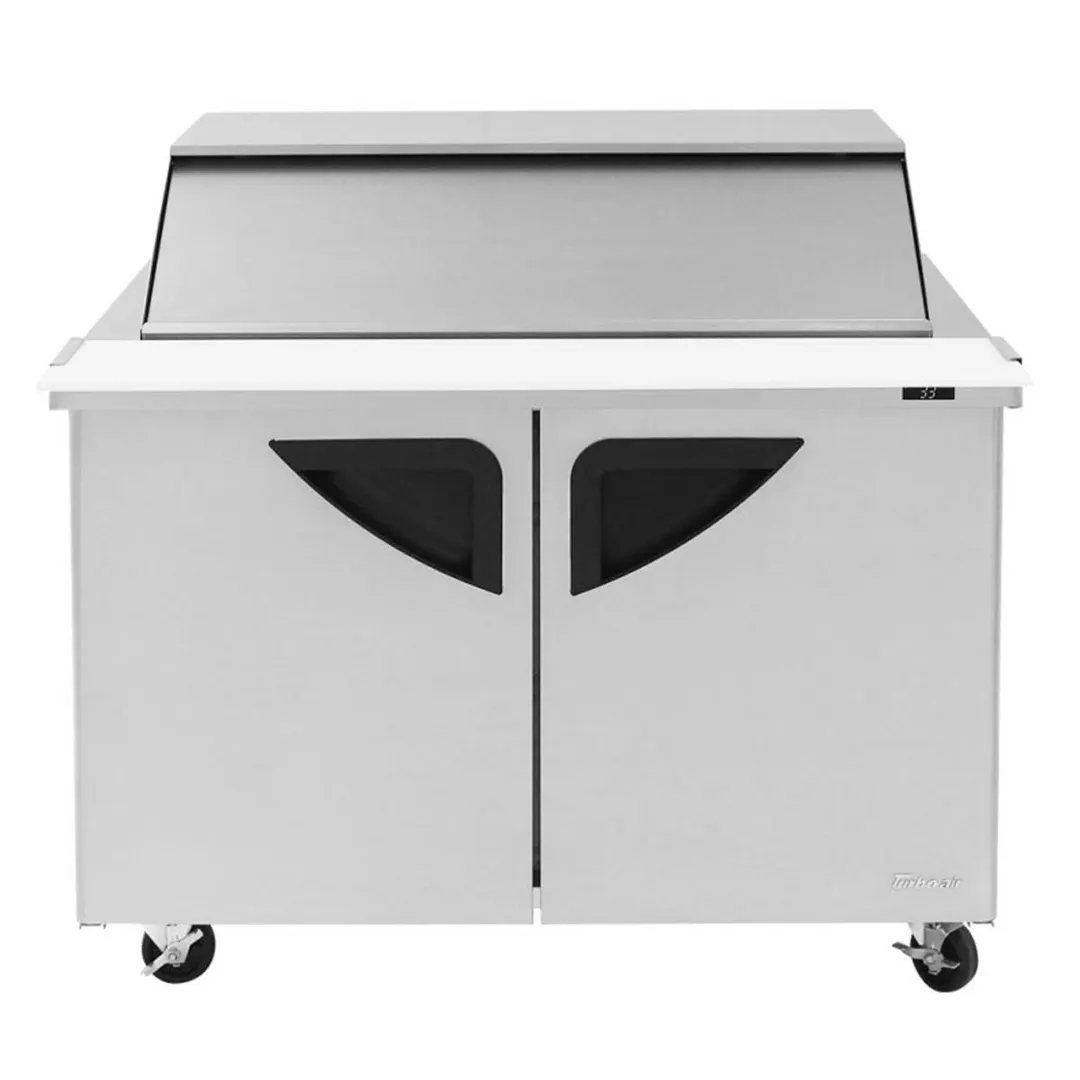 Turbo Air TST-48SD-18-N-SL 48" Mega Top Sandwich/Salad Prep Table w/ 2 Doors, 18 Pans