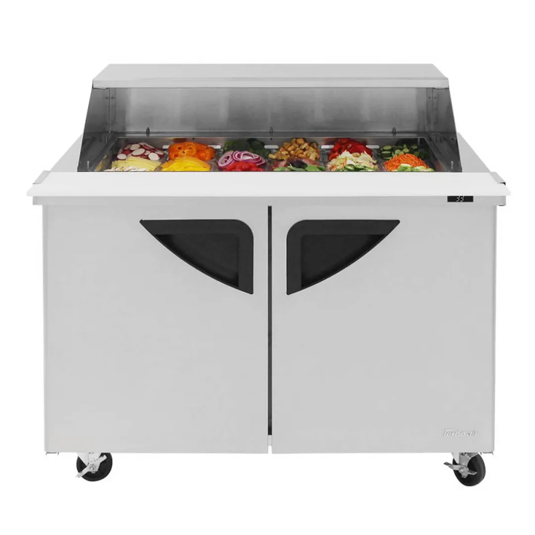 Turbo Air TST-48SD-18-N-SL 48" Mega Top Sandwich/Salad Prep Table w/ 2 Doors, 18 Pans