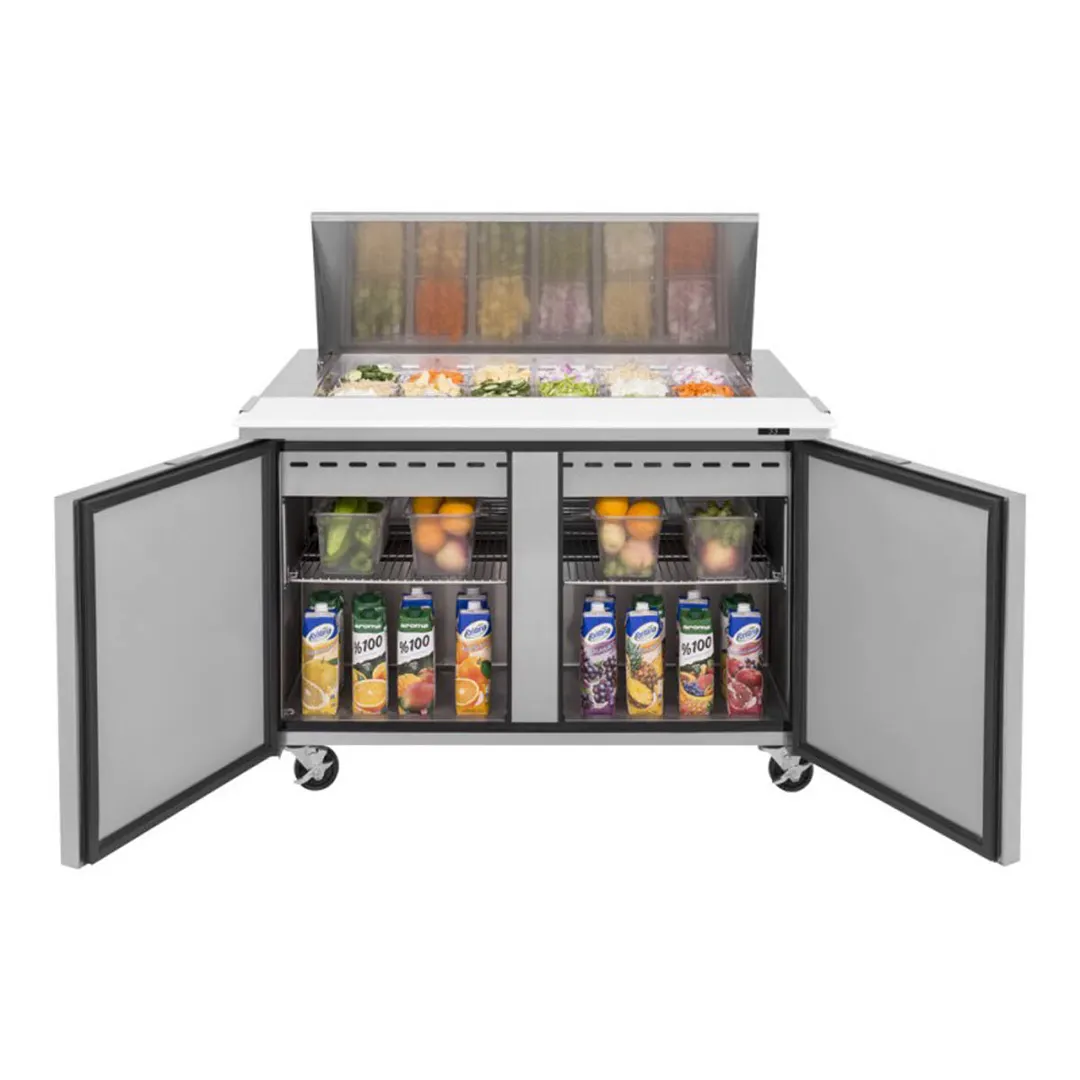 Turbo Air TST-48SD-18-N 48" Mega Top Sandwich/Salad Prep Table w/ 2 Doors, 18 Pans