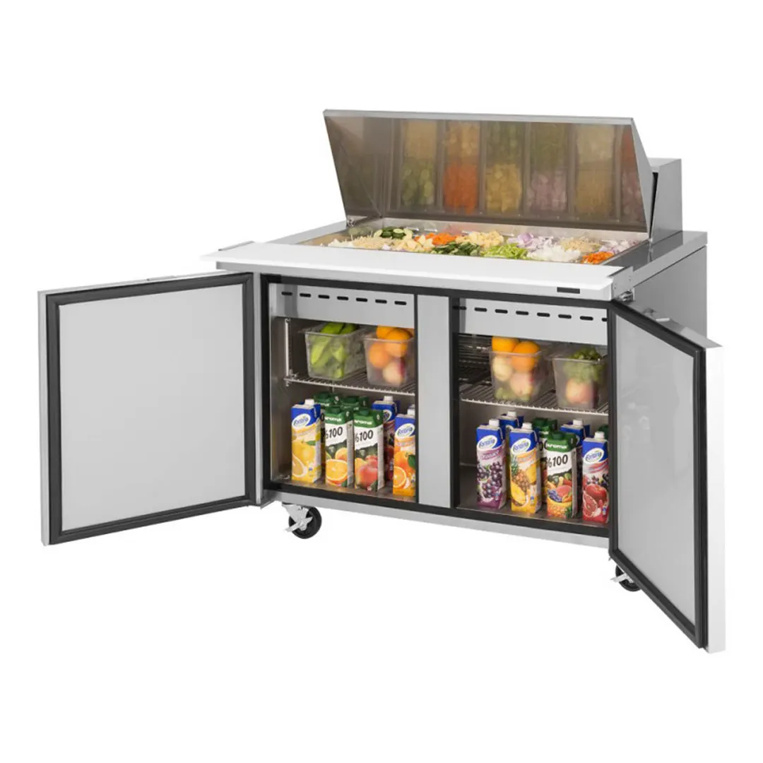 Turbo Air TST-48SD-18-N 48" Mega Top Sandwich/Salad Prep Table w/ 2 Doors, 18 Pans