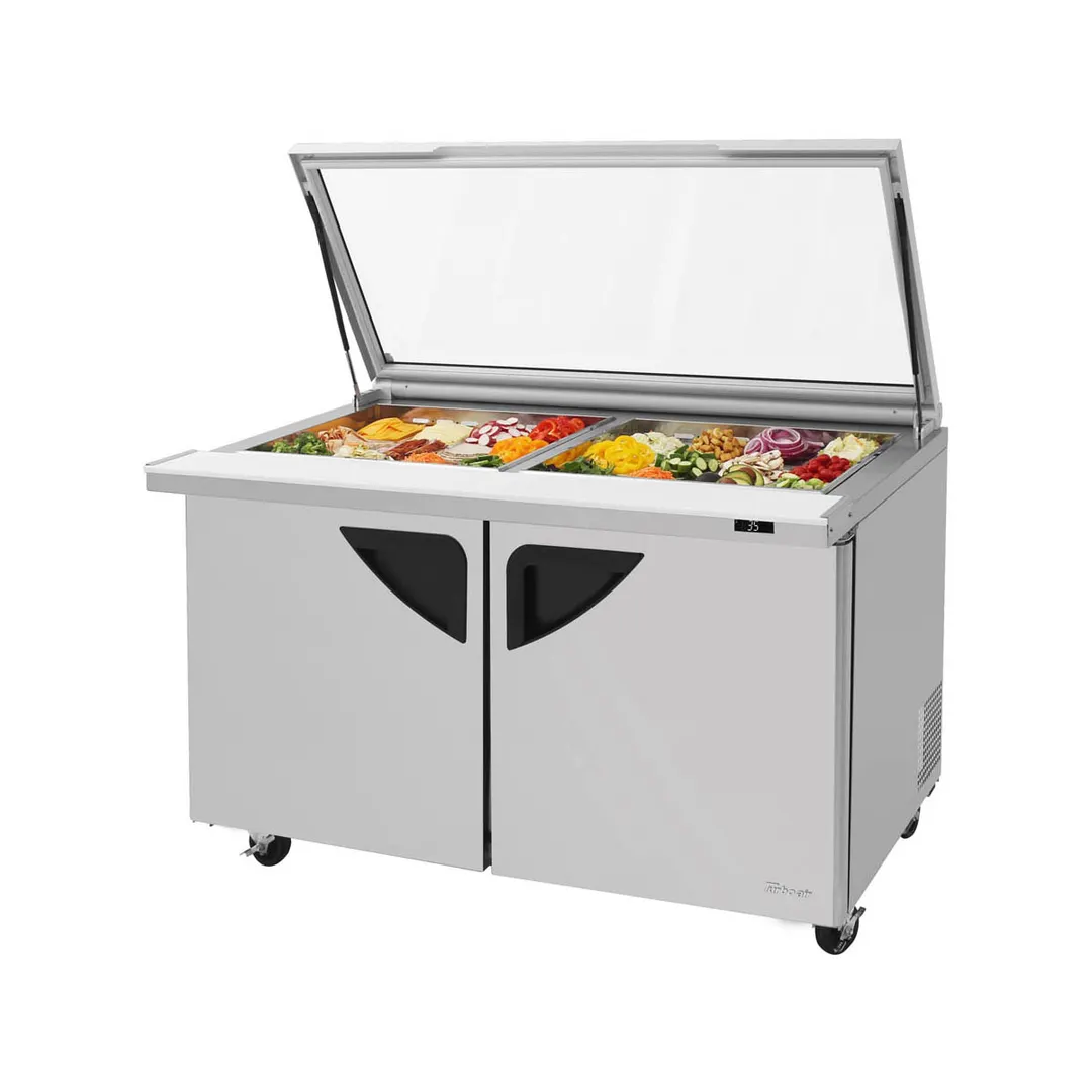 Turbo Air TST-60SD-24-N-GL 60" Mega Top Sandwich/Salad Prep Table w/ 2 Doors, 24 Pans