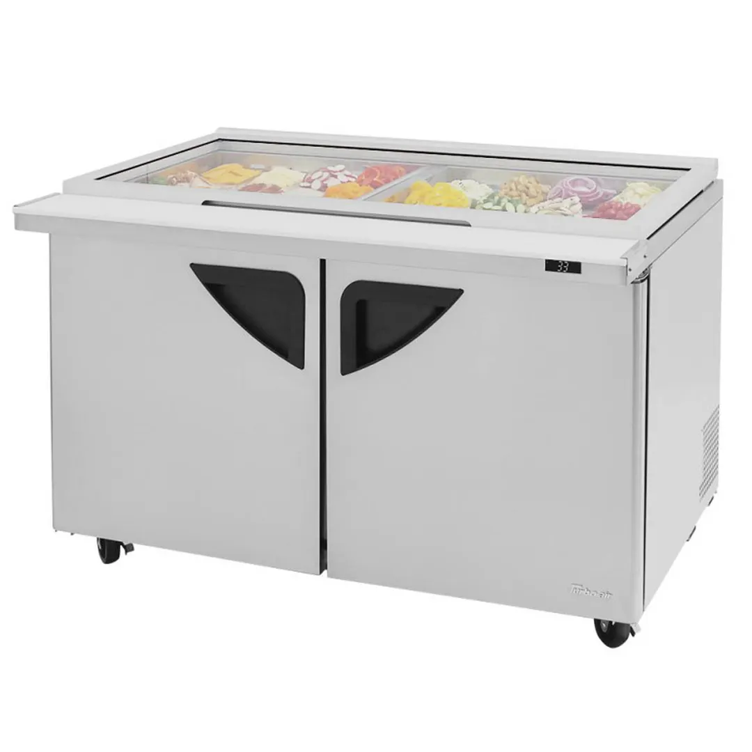Turbo Air TST-60SD-24-N-GL 60" Mega Top Sandwich/Salad Prep Table w/ 2 Doors, 24 Pans