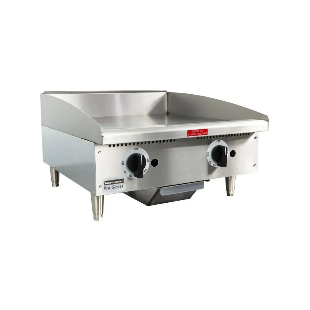Toastmaster TMGT24 24" Countertop Thermostatic Gas Griddle, 3/4" Steel Plate, 40.000 BTU