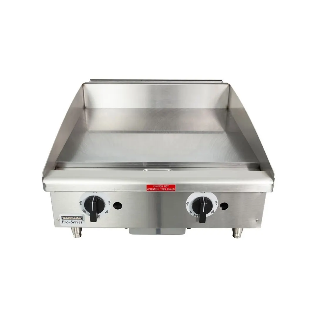 Toastmaster TMGT24 24" Countertop Thermostatic Gas Griddle, 3/4" Steel Plate, 40.000 BTU