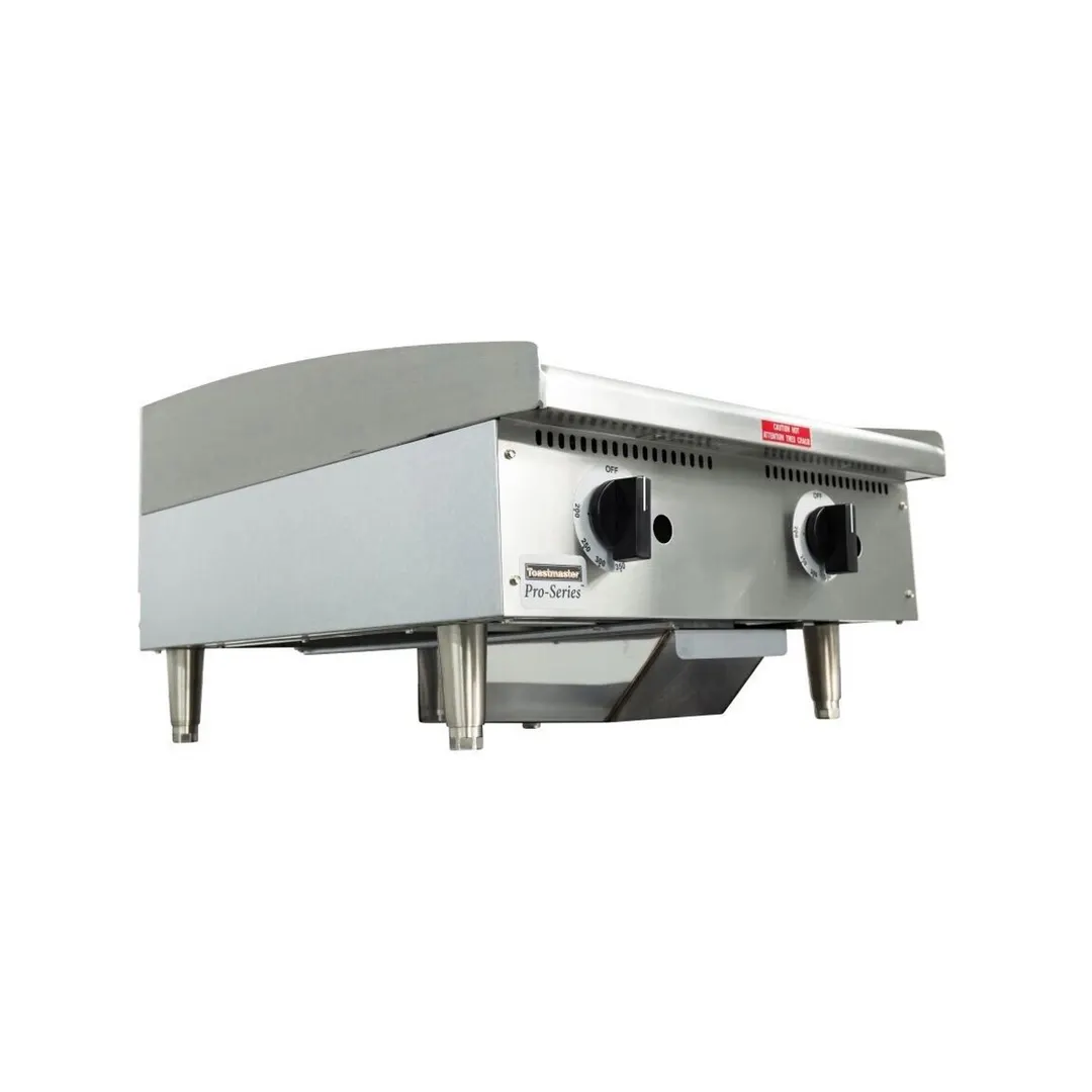 Toastmaster TMGT24 24" Countertop Thermostatic Gas Griddle, 3/4" Steel Plate, 40.000 BTU