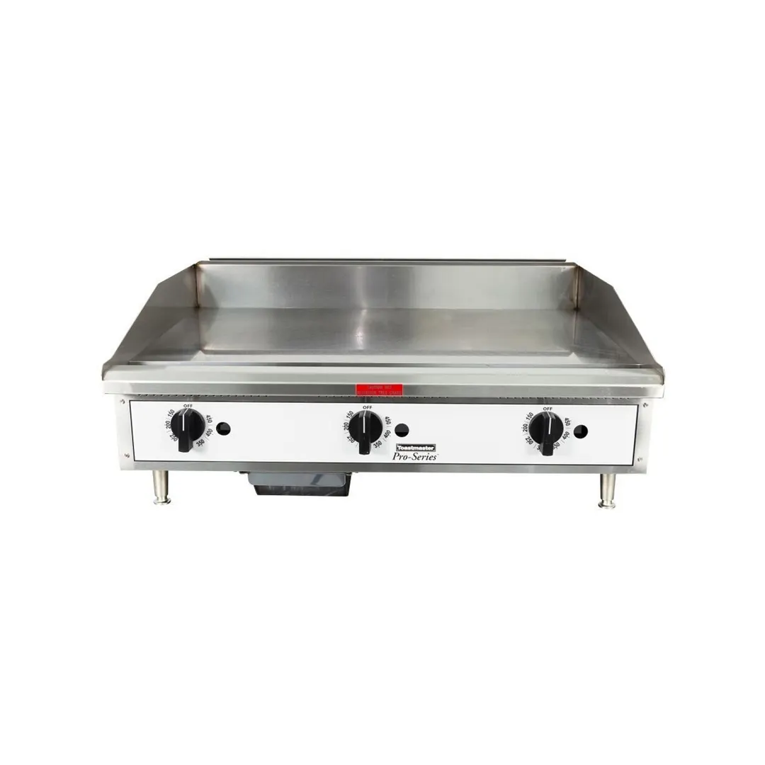 Toastmaster TMGT36 36" Countertop Thermostatic Gas Griddle, 3/4" Steel Plate, 60.000 BTU