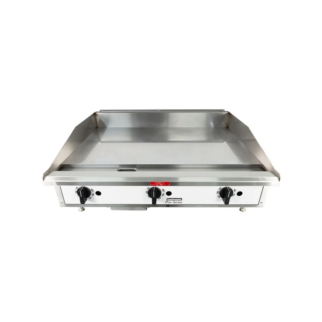Toastmaster TMGT36 36" Countertop Thermostatic Gas Griddle, 3/4" Steel Plate, 60.000 BTU