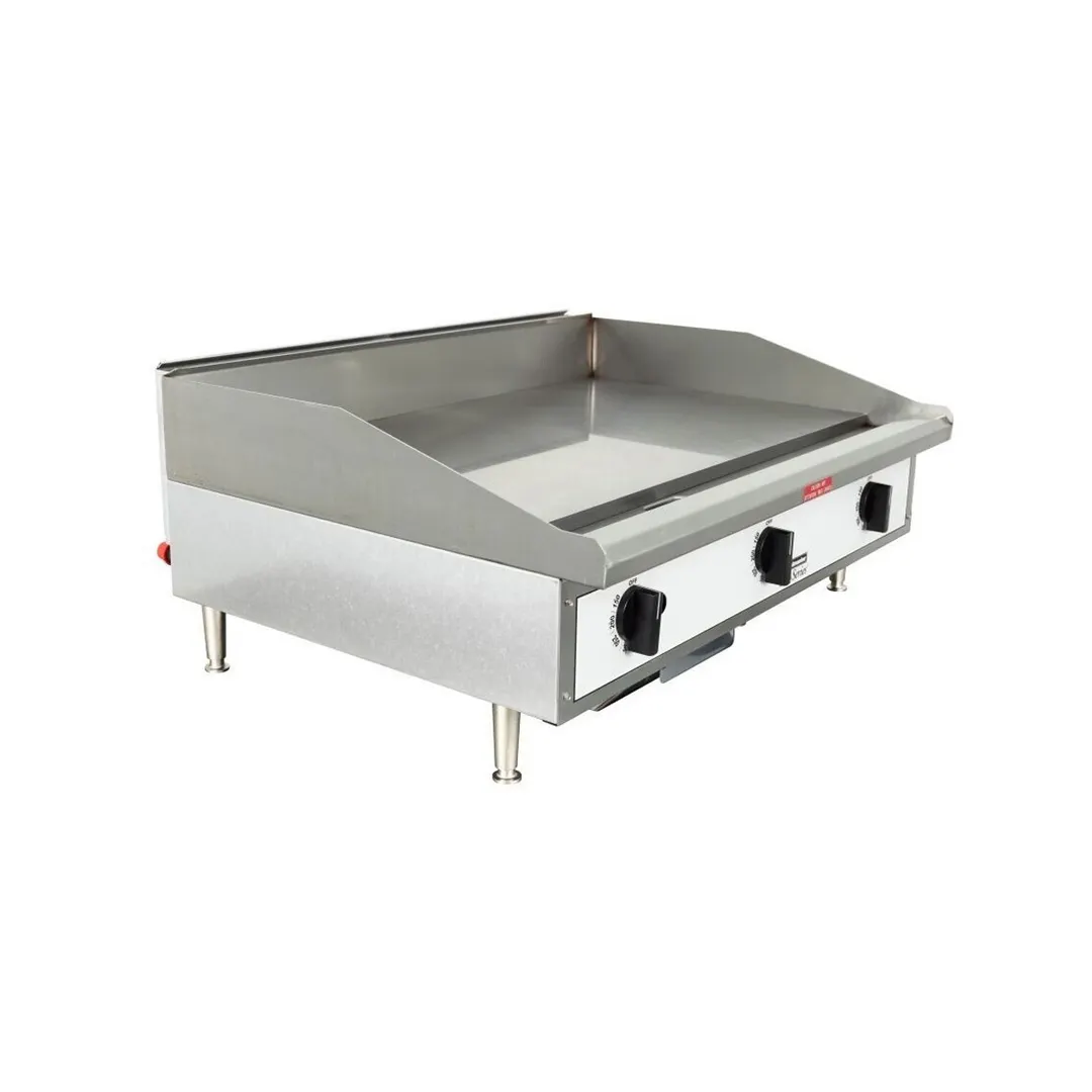 Toastmaster TMGT36 36" Countertop Thermostatic Gas Griddle, 3/4" Steel Plate, 60.000 BTU