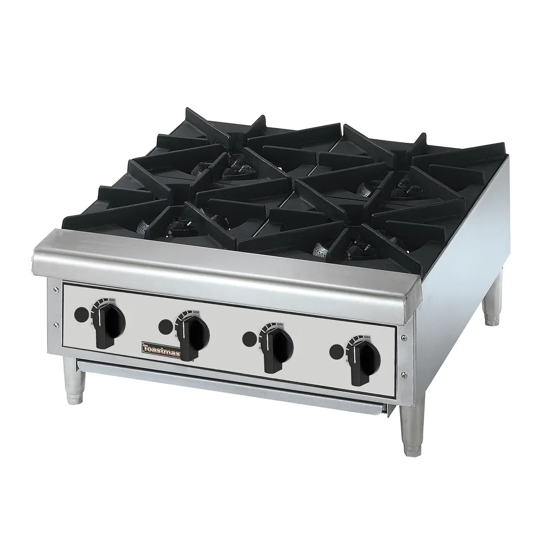 Toastmaster TMHP4 24" Countertop Gas Hotplate with (4) Burners, Manual Control, 88.000 BTU