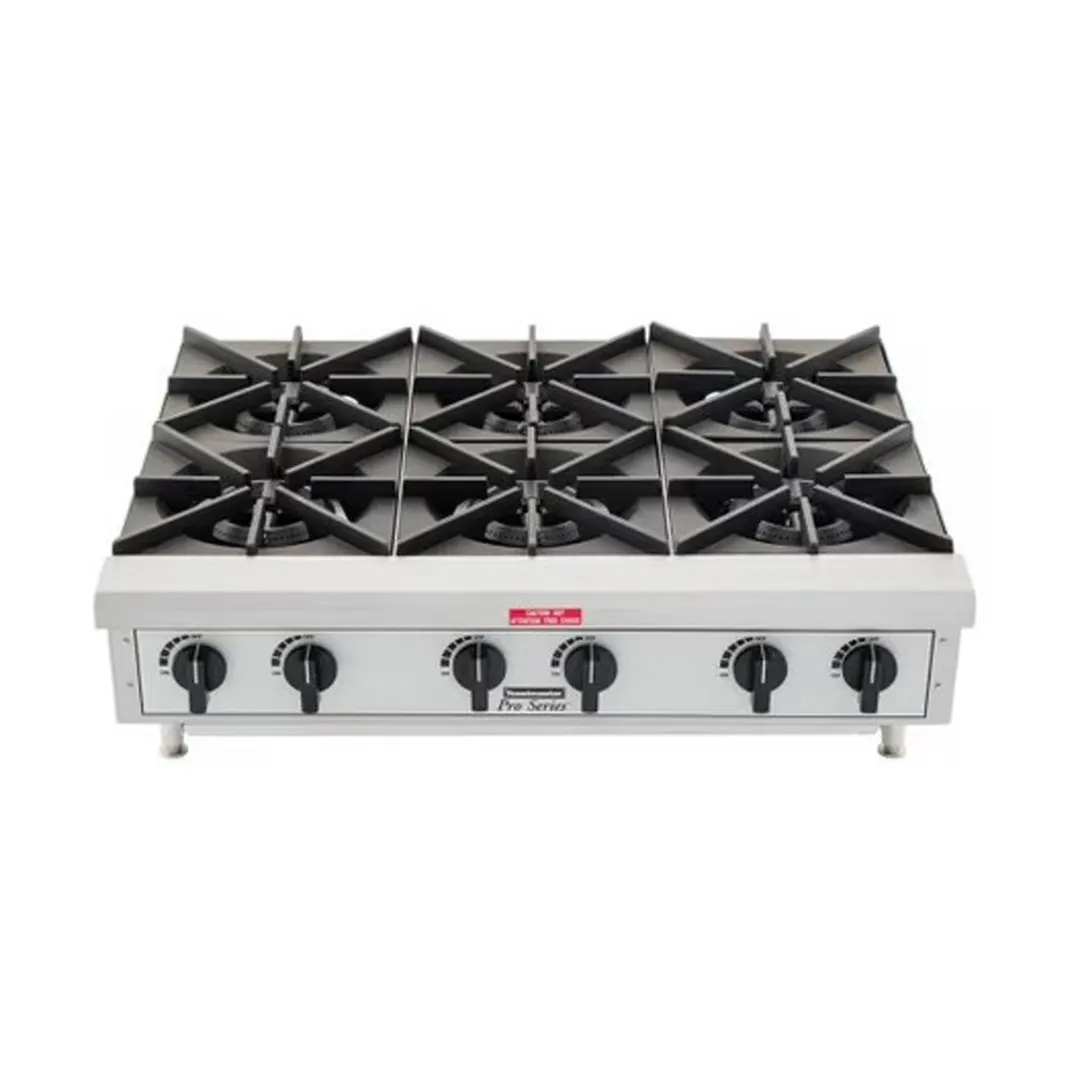Toastmaster TMHP6 36" Countertop Gas Hotplate with (6) Burners, Manual Control, 132.000 BTU