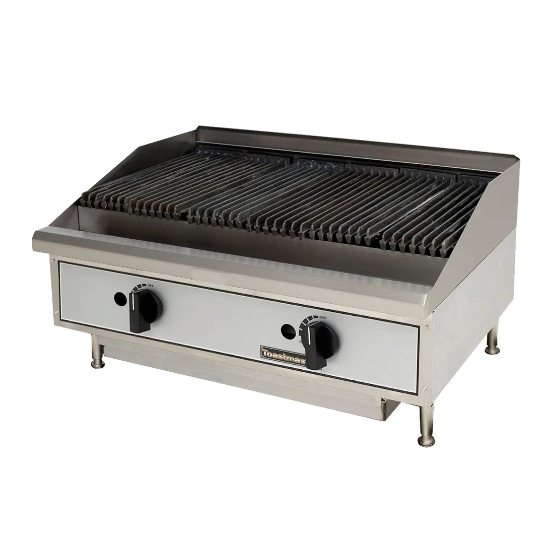 Toastmaster TMLC24 24" Countertop Gas Lava Rock Charbroiler w/ (2) Burners, 60.000 BTU