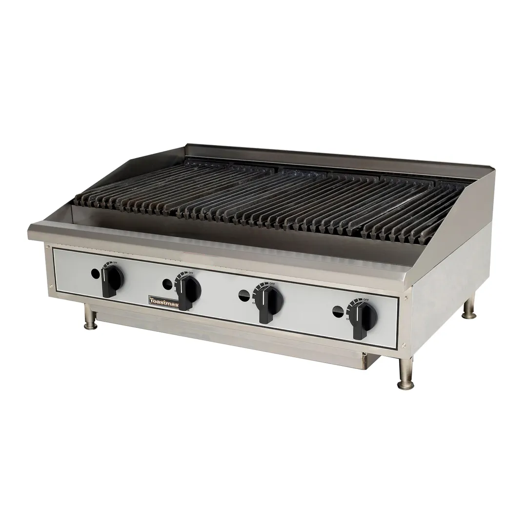 Toastmaster TMLC48 48" Countertop Gas Lava Rock Charbroiler w/ (4) Burners, 120.000 BTU
