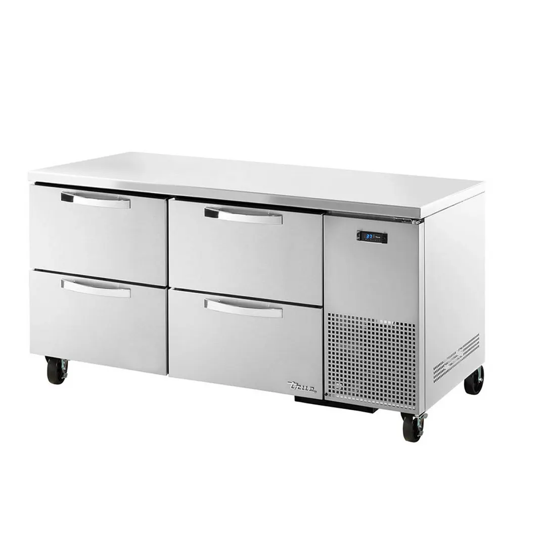 True TUC-67D-4-HC~SPEC3 67" 2-Section Undercounter Refrigerator w/ Heavy-Duty 4 Drawers