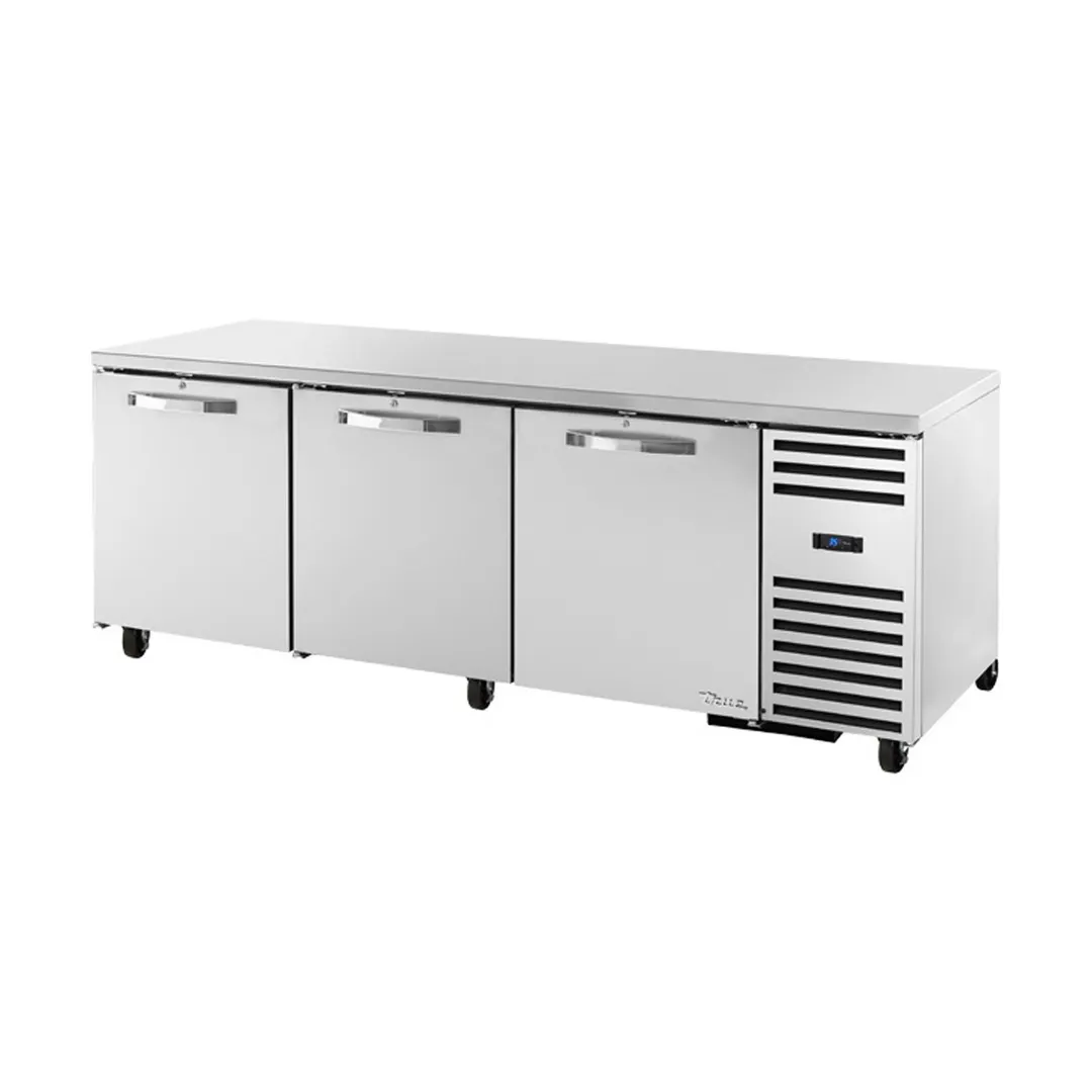 True TUC-93-HC~SPEC3 93" 3-Section Undercounter Refrigerator w/ Heavy Duty 3 Solid Doors