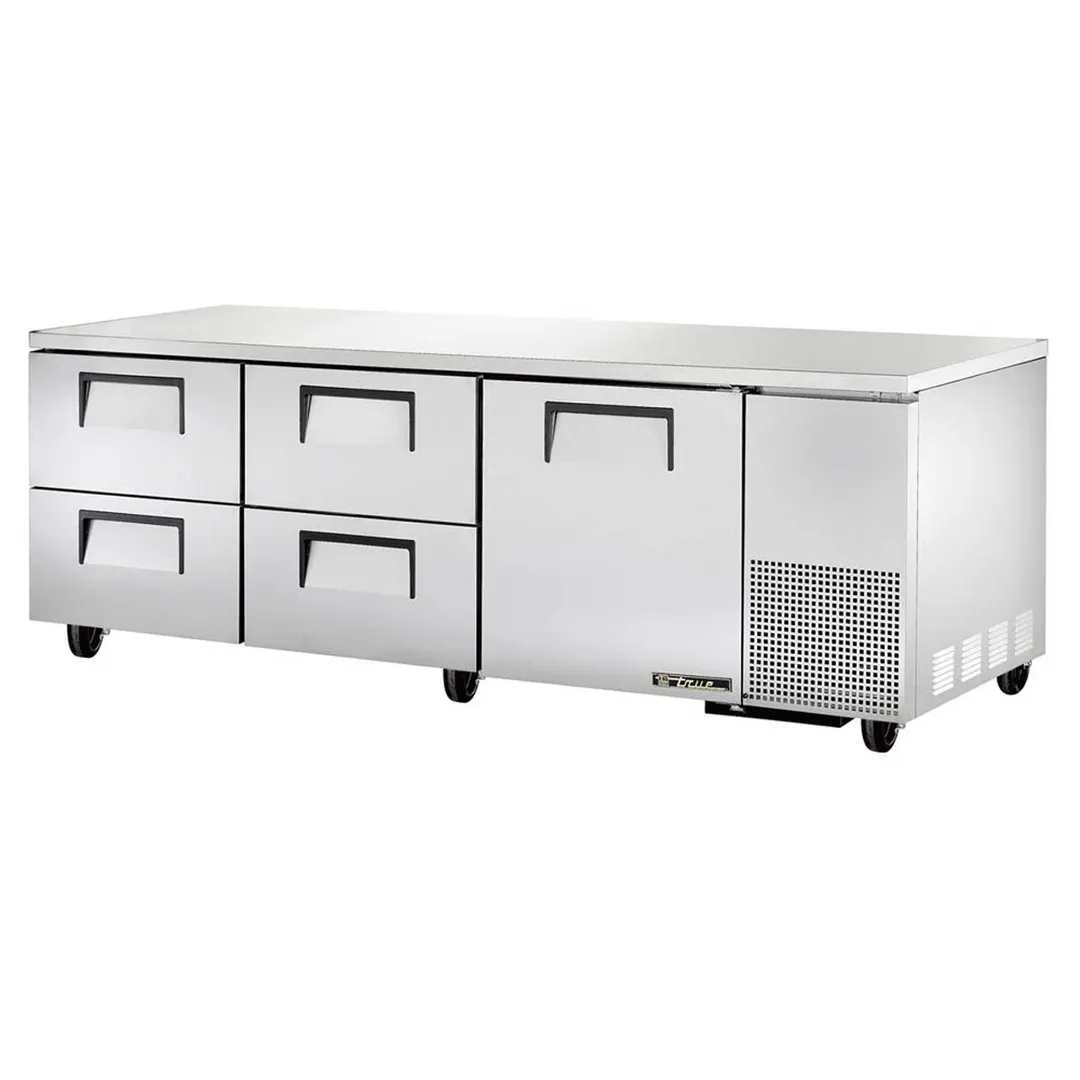 True TUC-93D-4-HC 93" 3-Section Undercounter Refrigerator w/ 1 Door & 4 Drawers