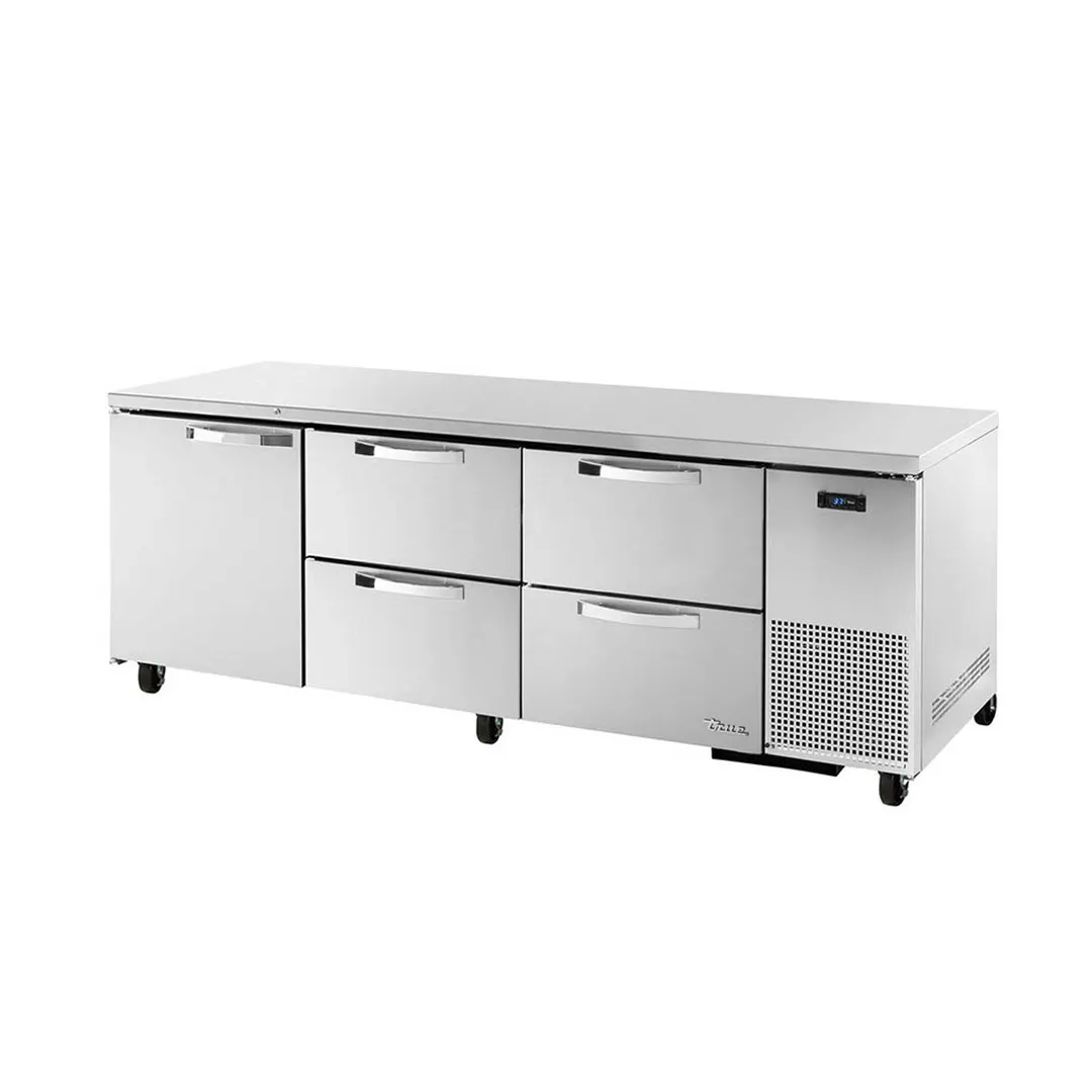 True TUC-93D-4-HC~SPEC3 93" 3-Section Undercounter Refrigerator w/ 1 Door & 4 Drawers