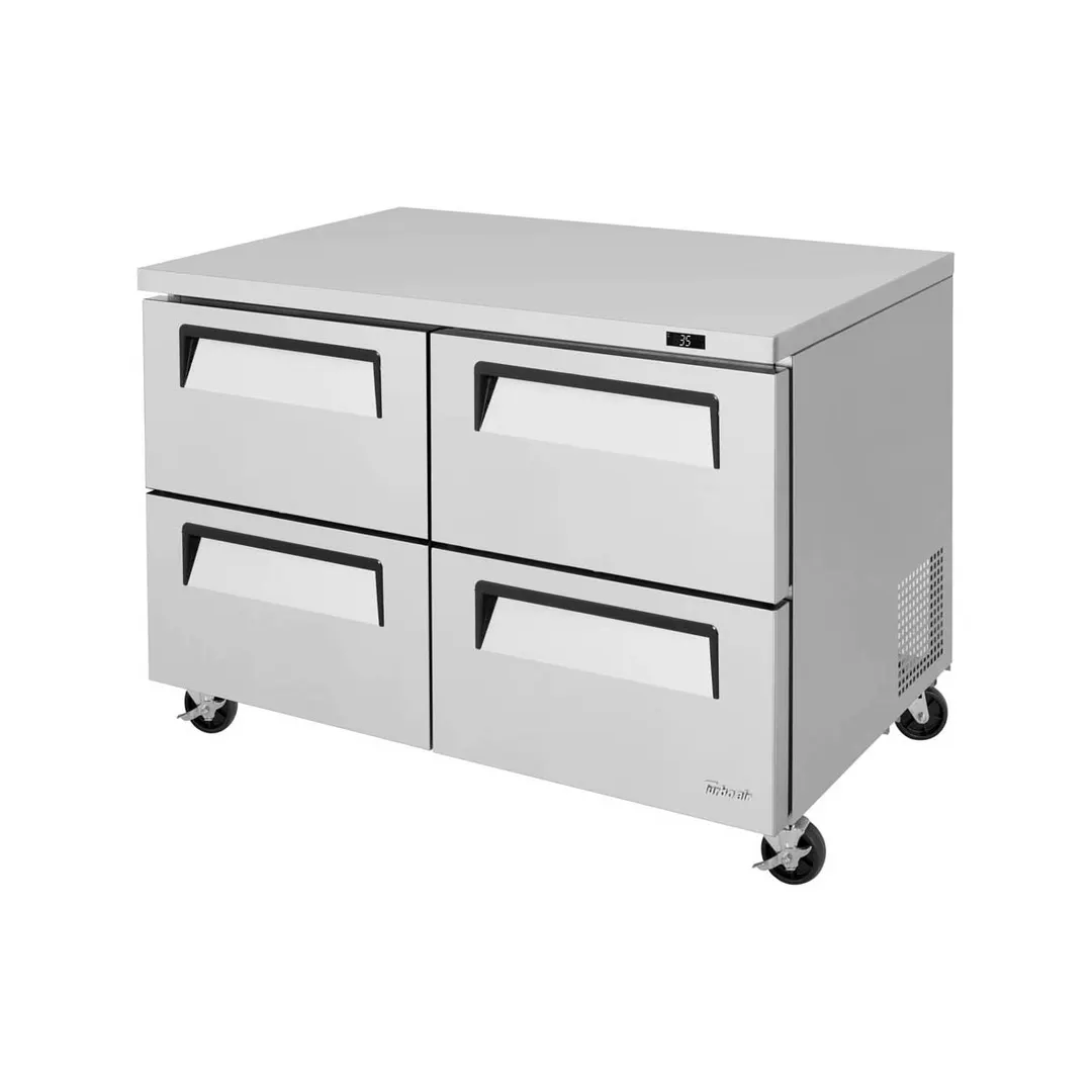 Turbo Air TUR-48SD-D4-N 48" 2-Section Undercounter Refrigerator w/ 4 Drawers, 12 cu. ft.