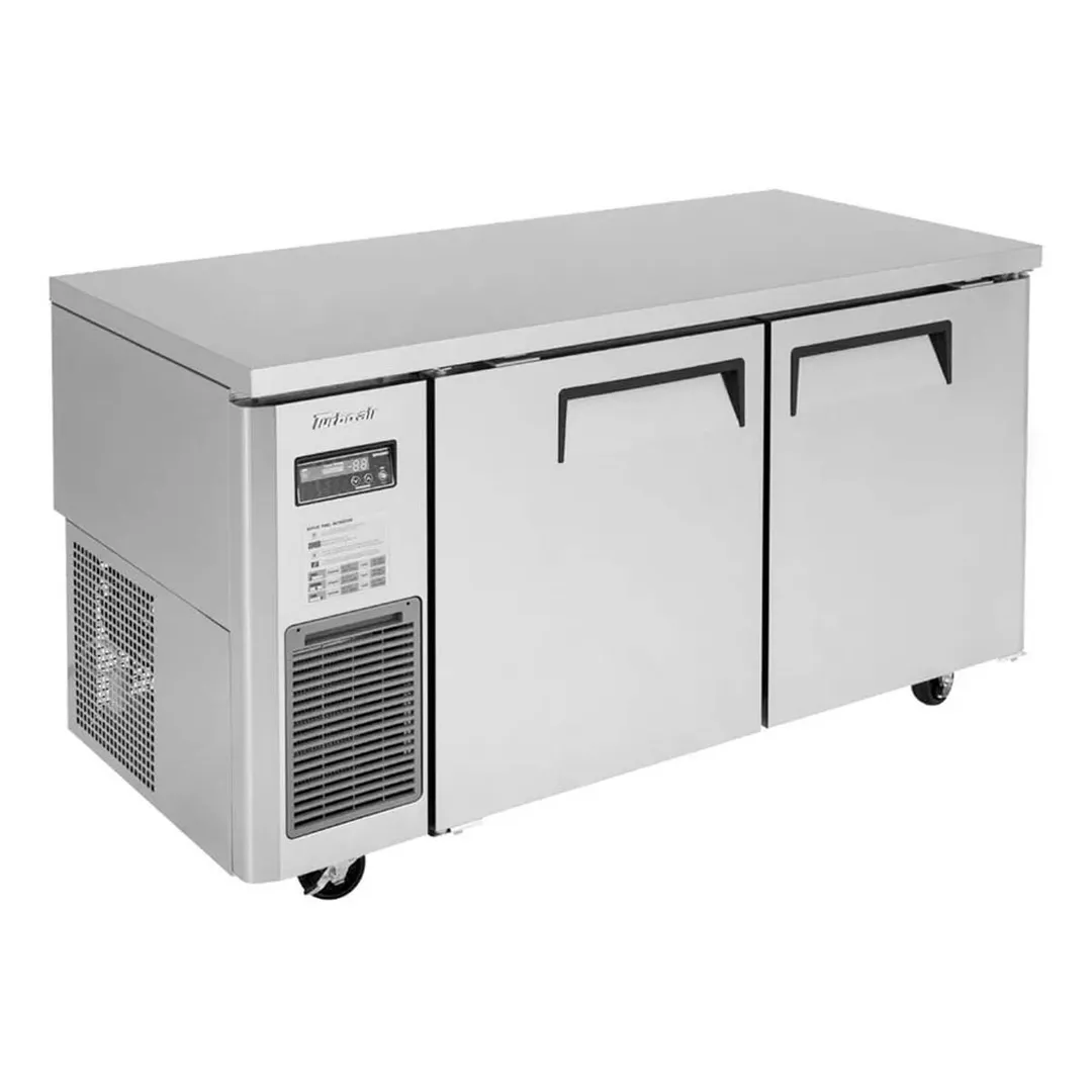 Turbo Air JUF-60-N 59" 2-Door Undercounter Freezer, Stainless Steel Exterior, Front Breathing, 13.5 cu. ft.