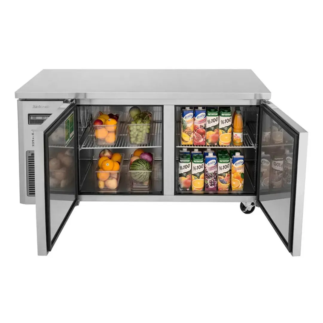 Turbo Air JUF-60-N 59" 2-Door Undercounter Freezer, Stainless Steel Exterior, Front Breathing, 13.5 cu. ft.