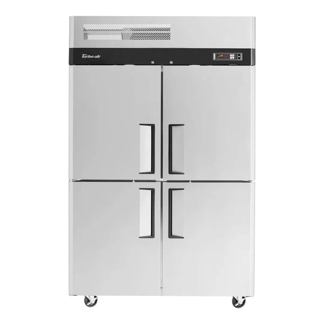Turbo Air M3F47-4-N 51-3/4" 4-Half Hinged Solid Door Reach-In Freezer, Top Mounted, 42.1 cu. ft., Stainless Steel