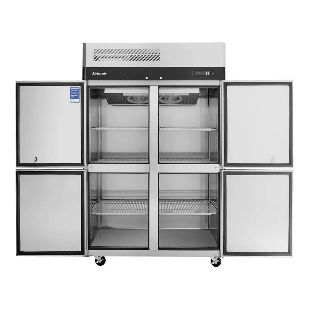 Turbo Air M3F47-4-N 51-3/4" 4-Half Hinged Solid Door Reach-In Freezer, Top Mounted, 42.1 cu. ft., Stainless Steel