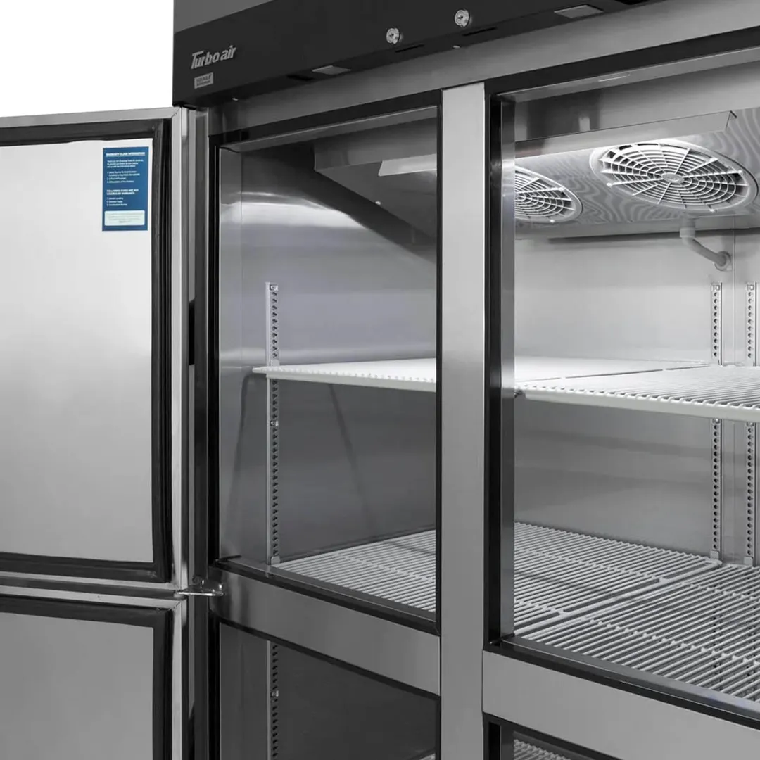 Turbo Air M3F47-4-N 51-3/4" 4-Half Hinged Solid Door Reach-In Freezer, Top Mounted, 42.1 cu. ft., Stainless Steel