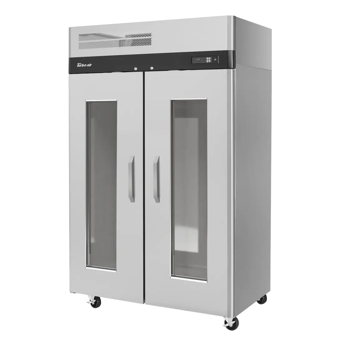 Turbo Air M3R47-2-G-N 51" 2-Section Reach-In Refrigerator w/ 2 Glass Doors, Top Mount, Aluminum Interior, 42 cu. ft.