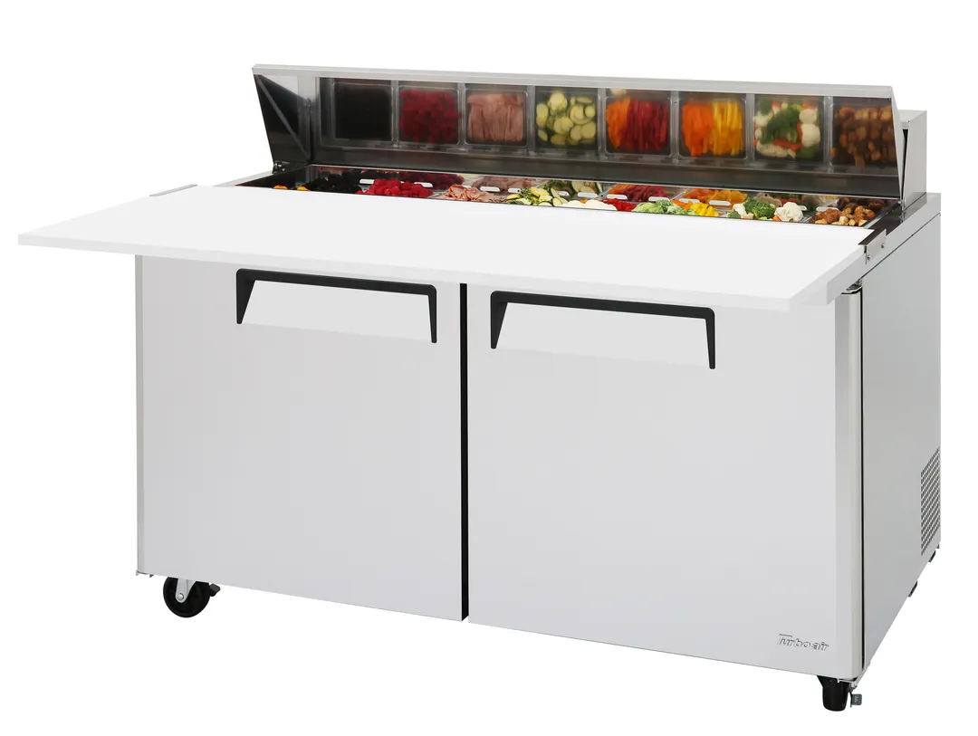 Turbo Air MST-60-16-N 60" 2-Door Sandwich and Salad Prep Table, 16 Pans, Stainless Steel