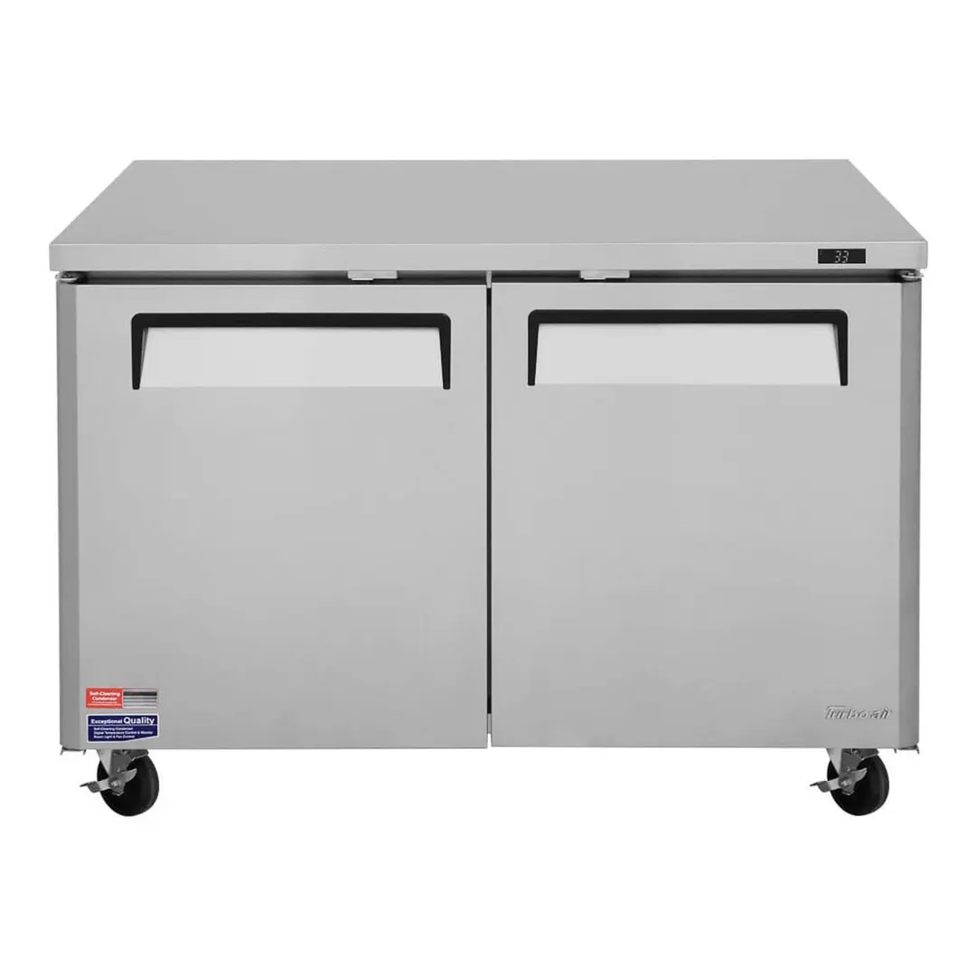 Turbo Air MUF-48-N 48" 2-Door Undercounter Freezer, Stainless Steel Exterior, 12.2 cu. ft., R290 Refrigerant