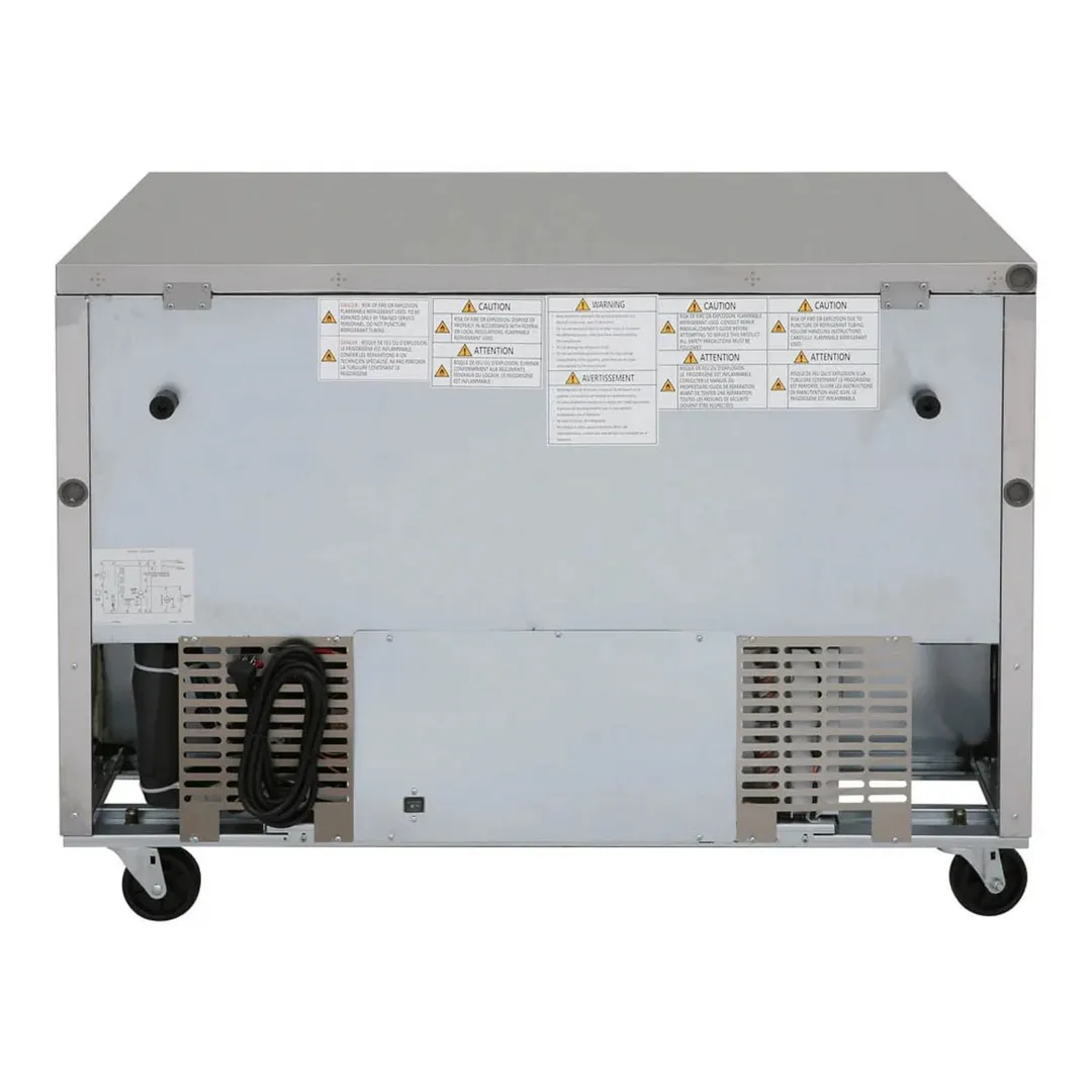 Turbo Air MUF-48-N 48" 2-Door Undercounter Freezer, Stainless Steel Exterior, 12.2 cu. ft., R290 Refrigerant