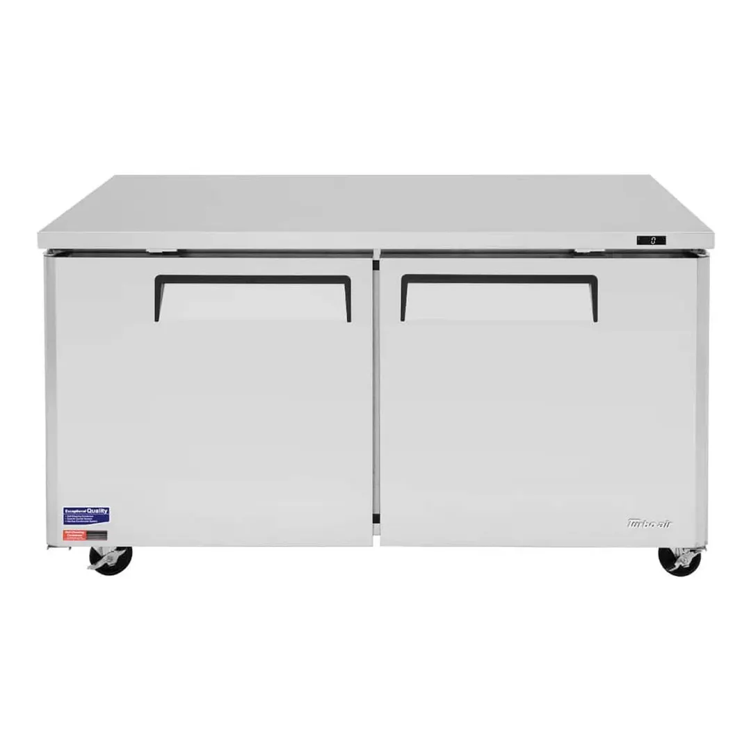 Turbo Air MUR-60-N 60" 2-Section Undercounter Refrigerator w/ 2 Doors, 17 cu. ft.