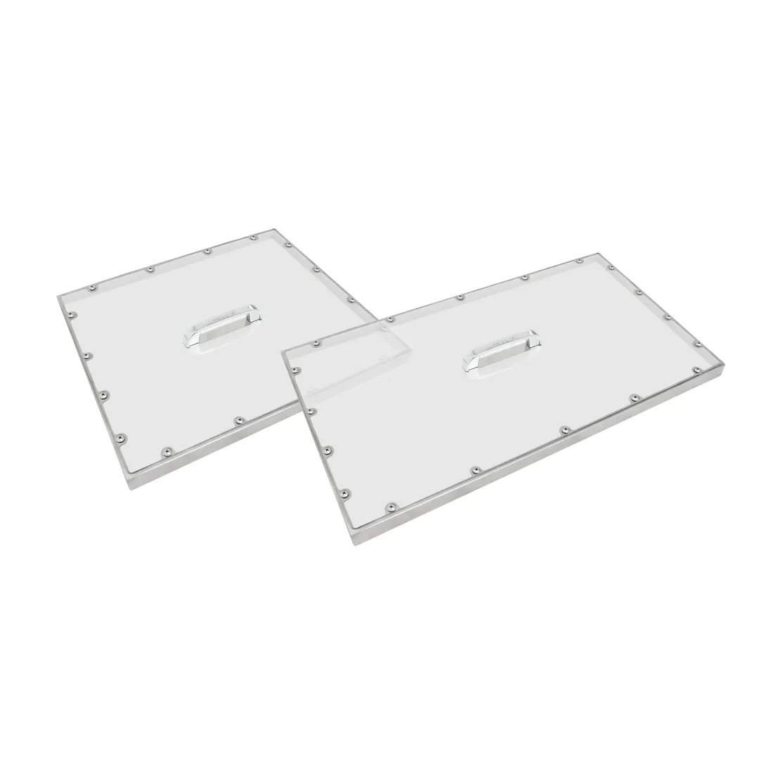 Turbo Air PC-72J Clear Pan Covers, (1) 27-3/8 x 22-1/2 x1-1/4 & (1) 40-3/8 x 27-3/8 x 1-1/4