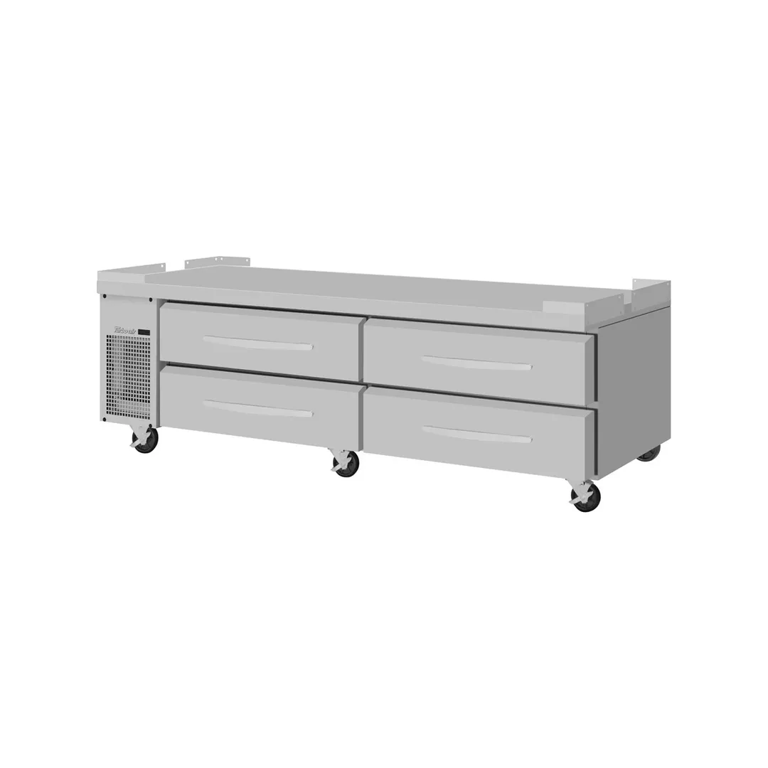 Turbo Air PRCBE-84F-N-FT 84" 4 Drawers Pro Series Freezer Chef Base, Flat Top, 14.75 cu. ft.