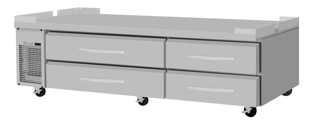 Turbo Air PRCBE-96R-N-FT 96" 4 Drawers Refrigerated Chef Base, Flat Top, 17.5 cu. ft.
