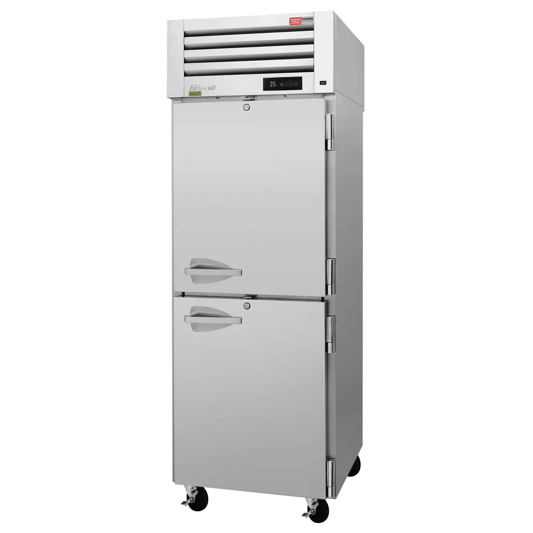Turbo Air PRO-26-2R-PT-N(-L)(-LR)(-RL) 1-Section Pass-Thru Refrigerator w/ 4 Solid Half Doors, Top Mount, 27 cu. ft.