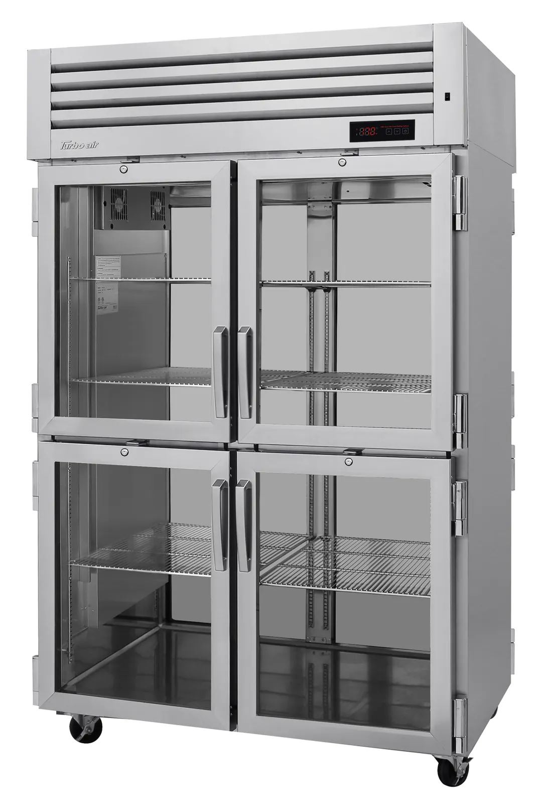 Turbo Air PRO-50-4H-GS-PT 2-Section "Heated Holding Cabinet", 8 Half-Doors, 53 cu ft, 6 SS Shelves, 3000W, 208-230V