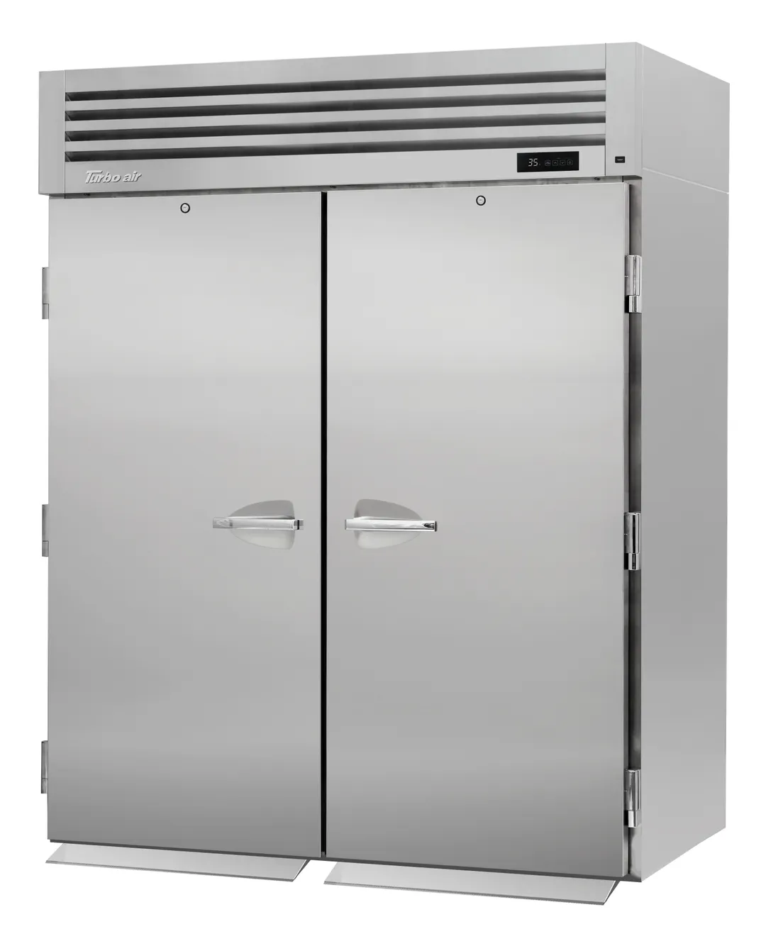 Turbo Air PRO-50R-RI-N-SH 34" 2-Section Solid Doors Roll-In Refrigerator w/ Shelves, Stainless Steel, 82 cu. ft.